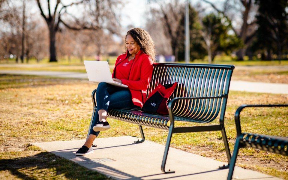 MSU Denver Online student studying remotely for a business intelligence degree